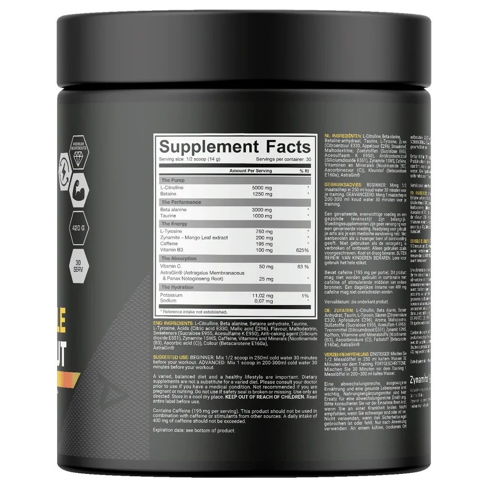 Dedicated Unstoppable Pre-Workout 420g tropical