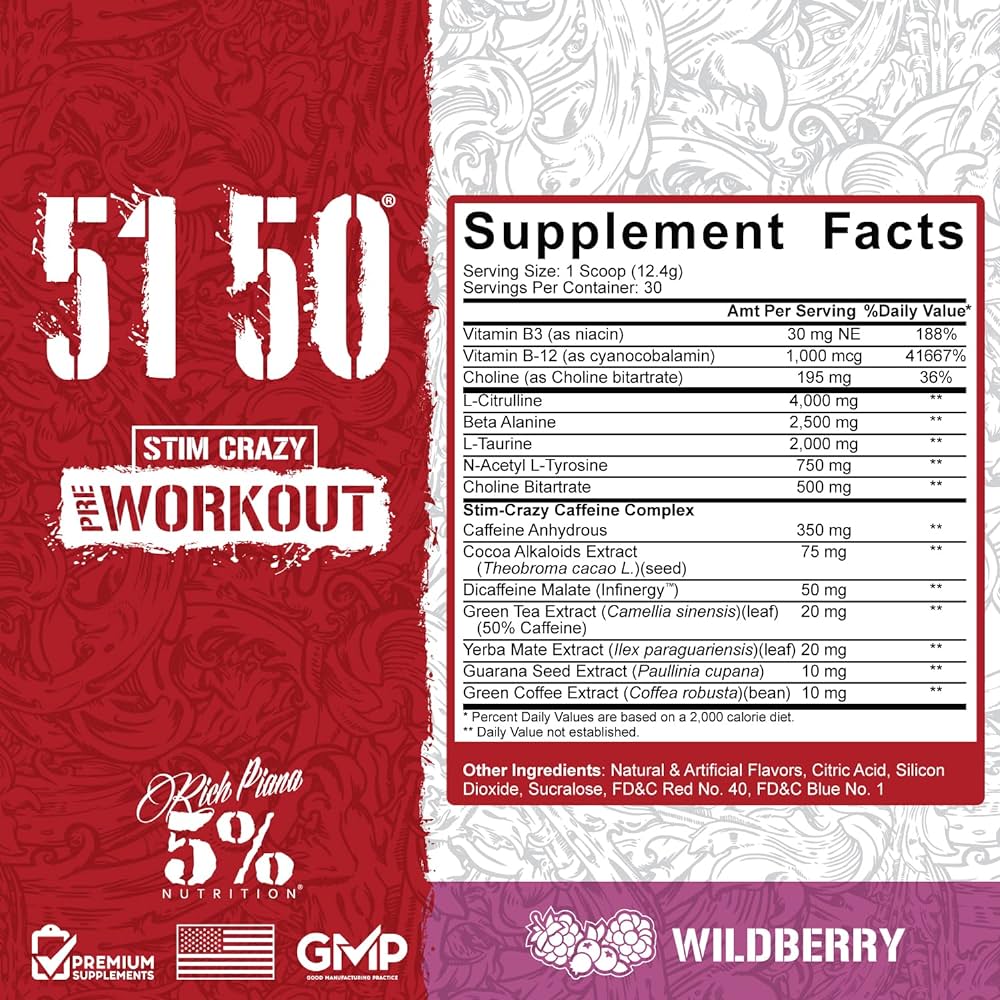 Rich Piana 5% Nutrition 5150 Pre Workout 372g