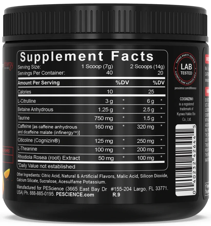 PEScience Prolific Pre-Workout 280g mango