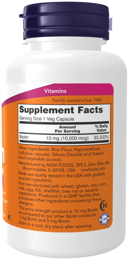 Now Foods Biotin 10mg Extra Strength 120kapsúl
