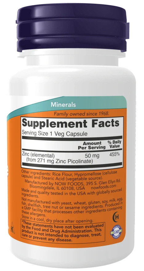 Now Foods Zinc Picolinate 60kapsúl