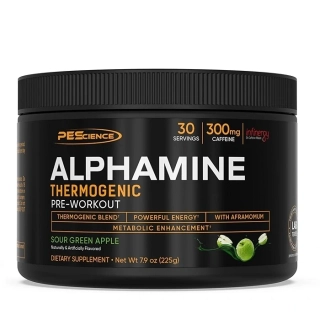 PEScience Alphamine Thermogenic Pre-Workout zelené jablko