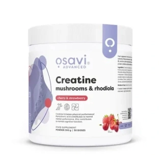 Osavi Creatine, mushrooms & rhodiola 300g čerešňa-jahoda